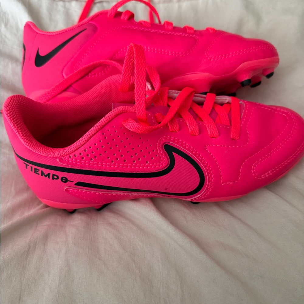 Nike Tiempo Youth Cleats - Pink and Black